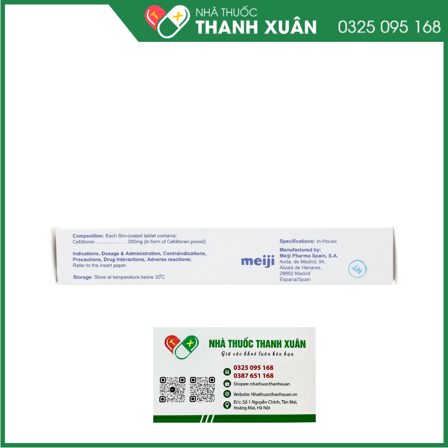 Thuốc Meiact 200mg điều trị viêm amidan, viêm họng cấp tính, viêm xoang xương hàm